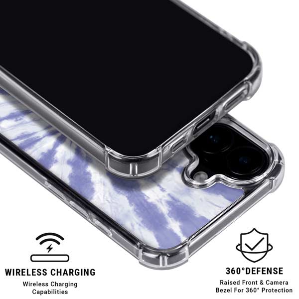 Purple Tie Dye iPhone 17 Clear Case