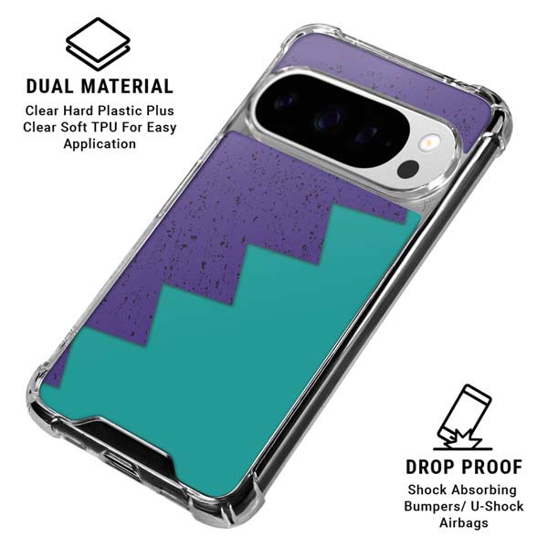 Purple Turquoise Zig Zag Google Pixel 10 Pro Clear Case
