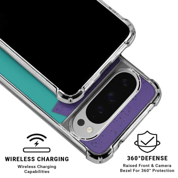 Purple Turquoise Zig Zag Google Pixel 10 Pro Clear Case