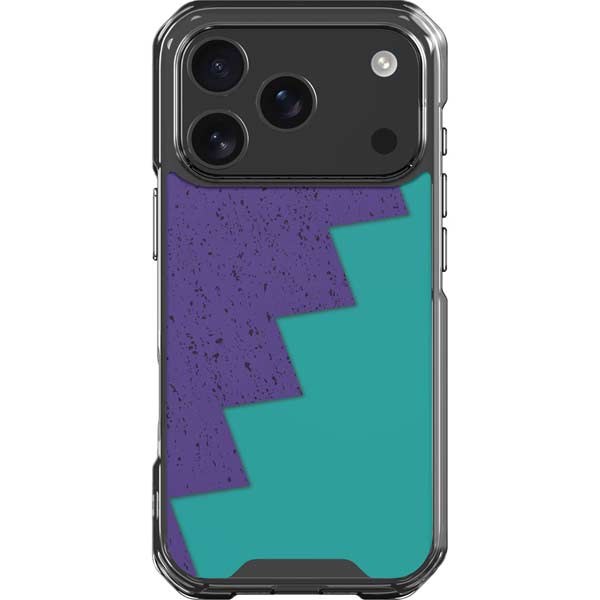 Purple Turquoise Zig Zag iPhone 17 Pro Clear Case