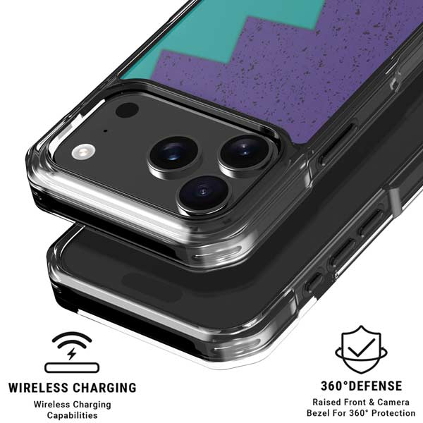Purple Turquoise Zig Zag iPhone 17 Pro Max MagSafe Case