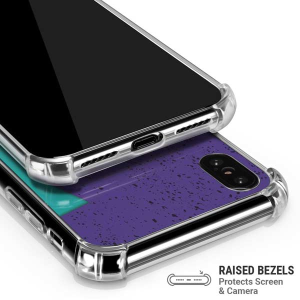 Purple Turquoise Zig Zag iPhone X/XS Clear Case