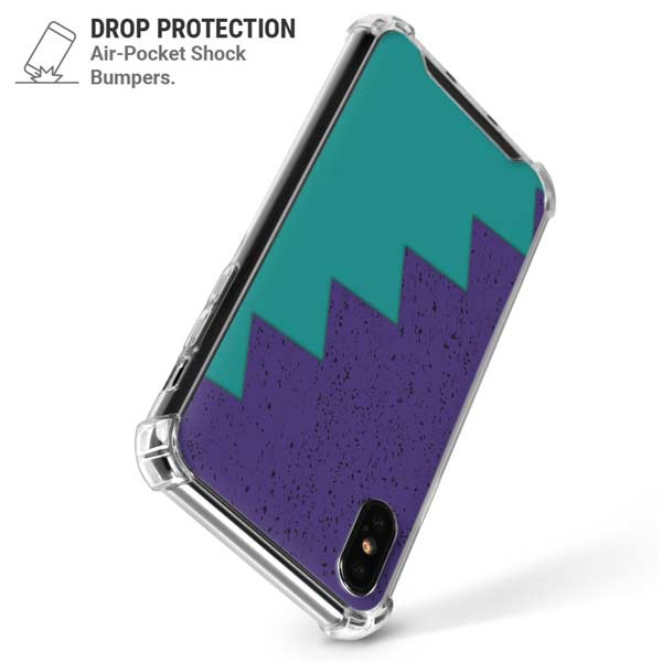 Purple Turquoise Zig Zag iPhone X/XS Clear Case