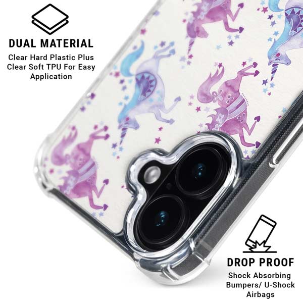 Purple Unicorns by Cat Coq iPhone 17 Clear Case