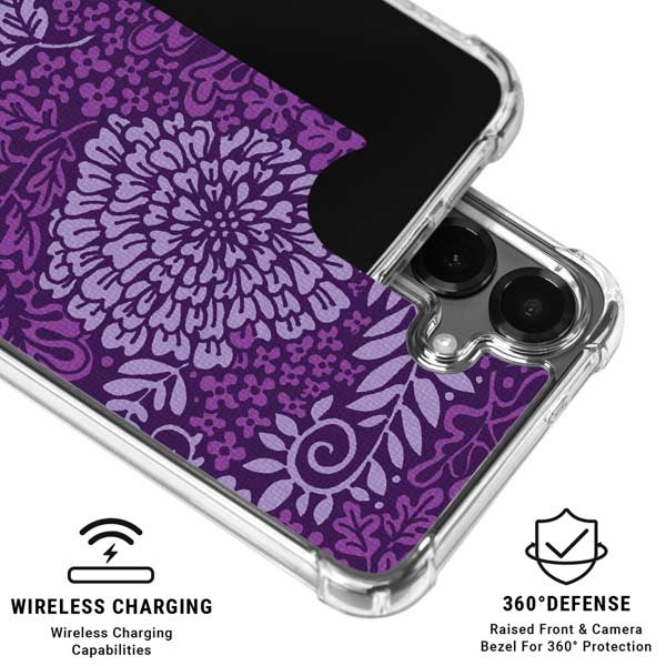 Radiant Orchid Floral Galaxy S26 Clear Case
