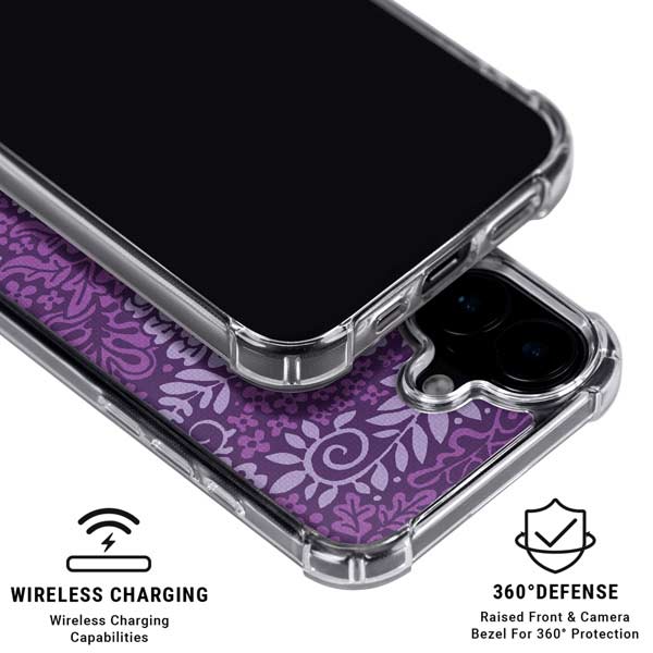 Radiant Orchid Floral iPhone 17 Clear Case