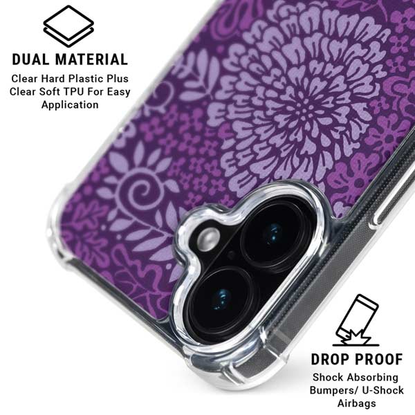 Radiant Orchid Floral iPhone 17 Clear Case