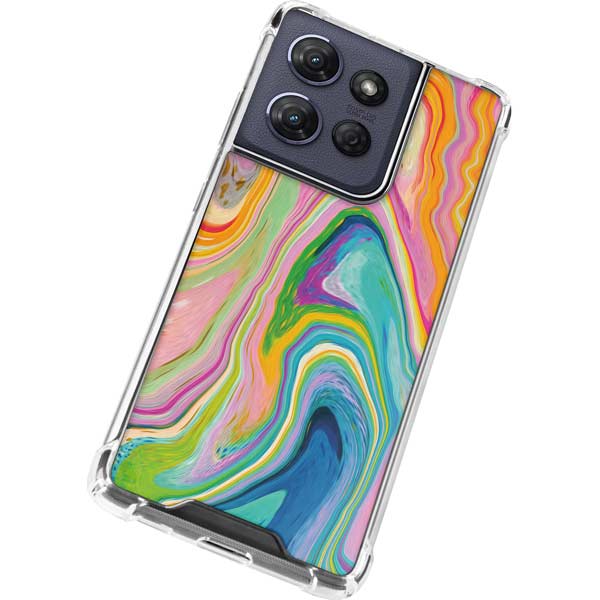 Rainbow Marble by Etta Vee Moto G 5G (2025) Clear Case