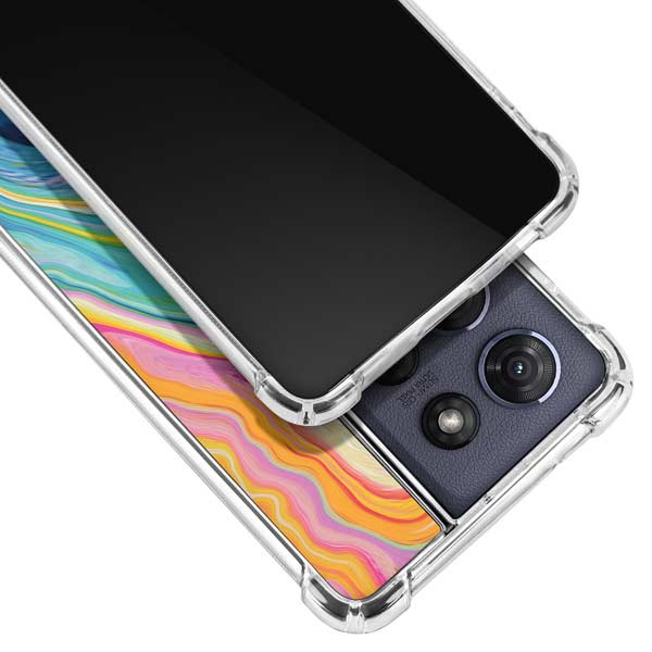 Rainbow Marble by Etta Vee Moto G 5G (2025) Clear Case