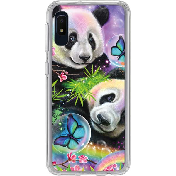 Rainbow Pandas with Butterflies by Sheena Pike Galaxy Cases