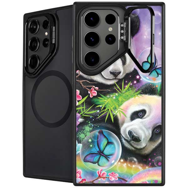 Rainbow Pandas with Butterflies by Sheena Pike Galaxy Cases
