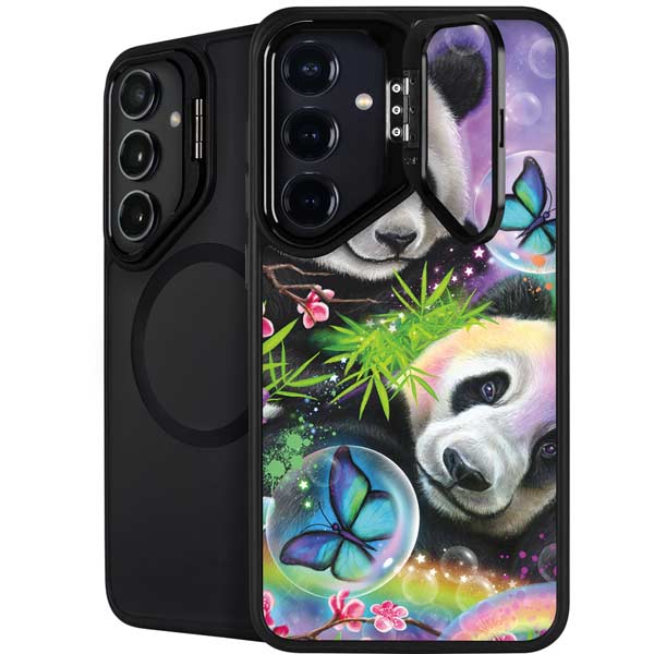 Rainbow Pandas with Butterflies by Sheena Pike Galaxy S26 Plus Kickstand Case