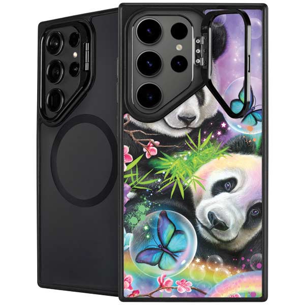 Rainbow Pandas with Butterflies by Sheena Pike Galaxy S26 Ultra Kickstand Case