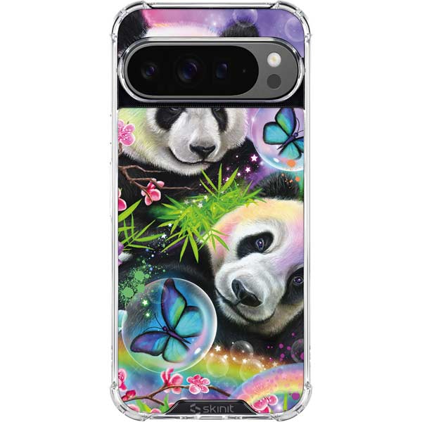 Rainbow Pandas with Butterflies by Sheena Pike Google Pixel 10 Pro Clear Case