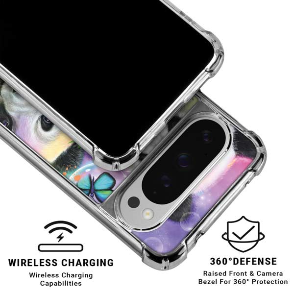 Rainbow Pandas with Butterflies by Sheena Pike Google Pixel 10 Pro Clear Case