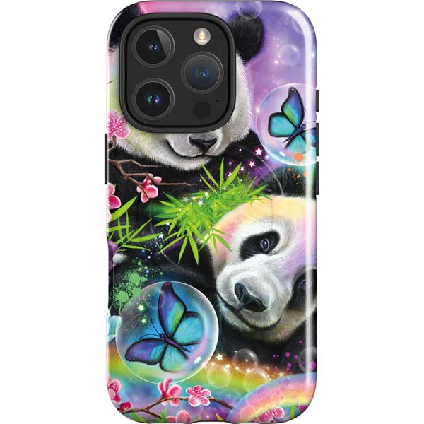 Rainbow Pandas with Butterflies by Sheena Pike iPhone 16 Pro Magsafe Impact Case