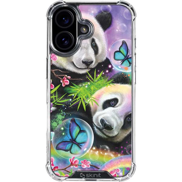 Rainbow Pandas with Butterflies by Sheena Pike iPhone 17 Clear Case