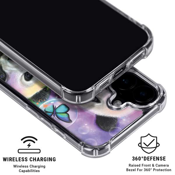 Rainbow Pandas with Butterflies by Sheena Pike iPhone 17 Clear Case