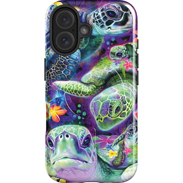 Rainbow Sea Turtles by Sheena Pike iPhone 16 Magsafe Impact Case