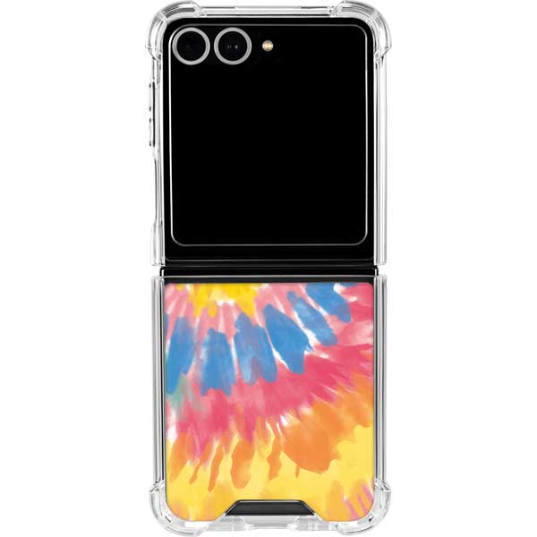 Rainbow Tie Dye Galaxy Z Flip7 Clear Case