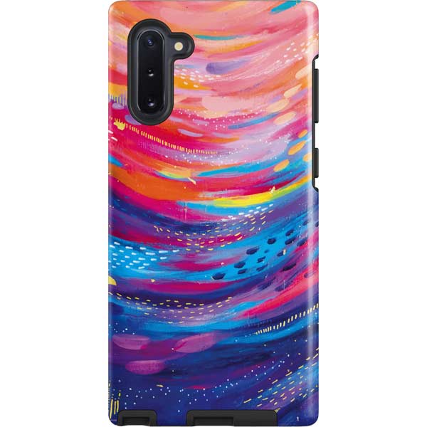 Rainbow Wave Brush Stroke by Etta Vee Galaxy Cases