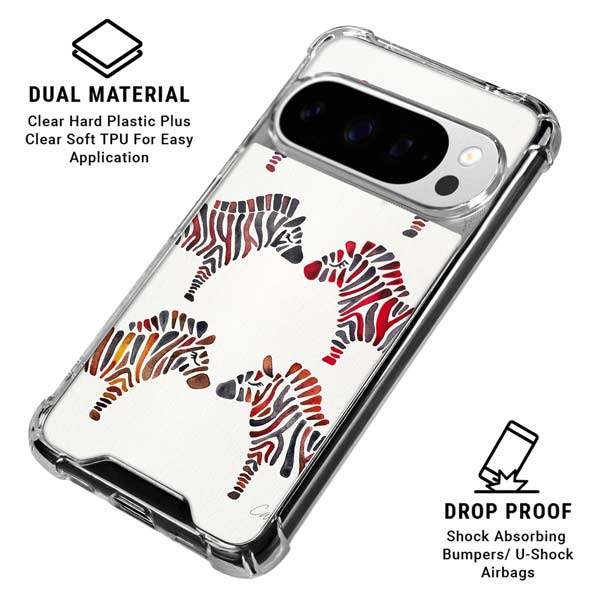 Rainbow Zebras by Cat Coq Google Pixel 10 Pro XL Clear Case