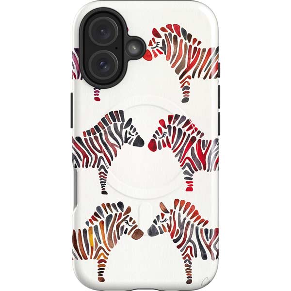Rainbow Zebras by Cat Coq iPhone 16 Magsafe Impact Case
