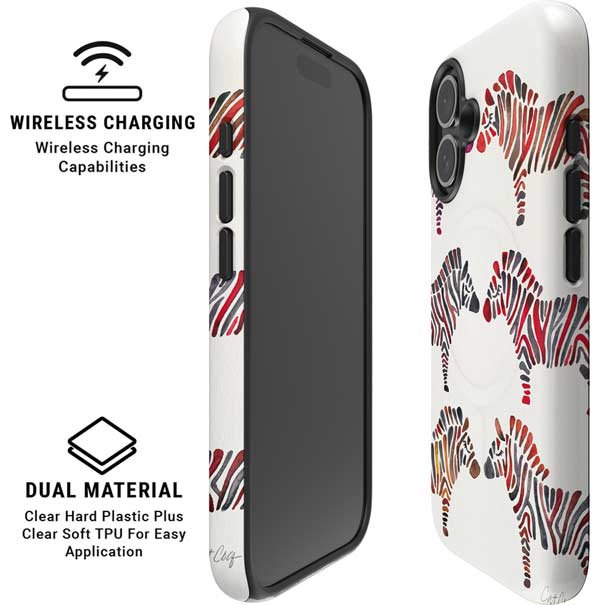 Rainbow Zebras by Cat Coq iPhone 16 Magsafe Impact Case