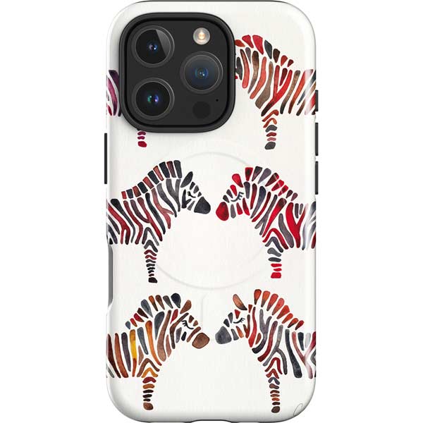 Rainbow Zebras by Cat Coq iPhone 16 Pro Magsafe Impact Case