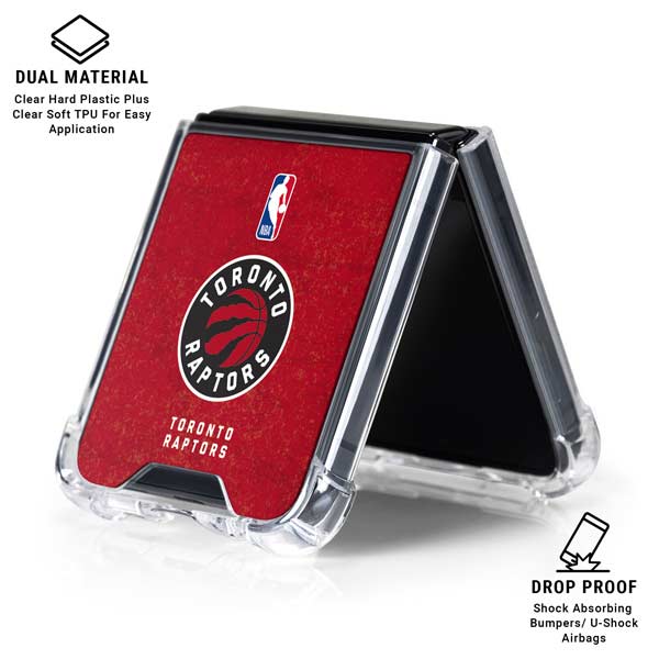NBA Toronto Raptors Distressed Galaxy Z Flip7 Clear Case