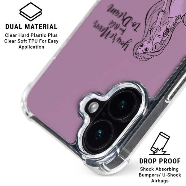 Disney Princess Rapunzel Never Too Old To Dream Art iPhone 17 Clear Case