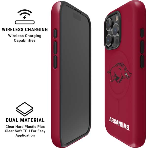 University of Arkansas-Fayetteville Razorbacks Red Logo iPhone 16 Pro Magsafe Impact Case
