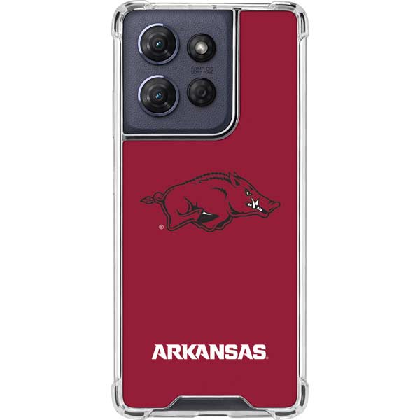 University of Arkansas-Fayetteville Razorbacks Red Logo Moto G Play 5G (2025) Clear Case