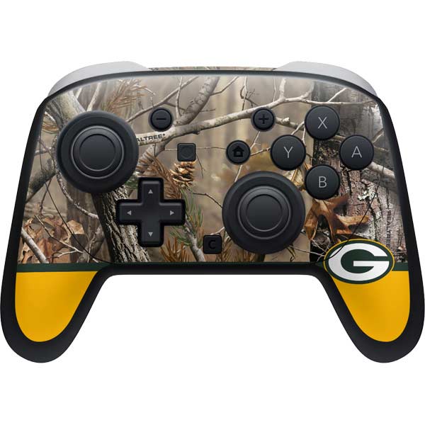 NFL Realtree Camo Green Bay Packers Nintendo Switch 2 (2025) Pro Controller Skin