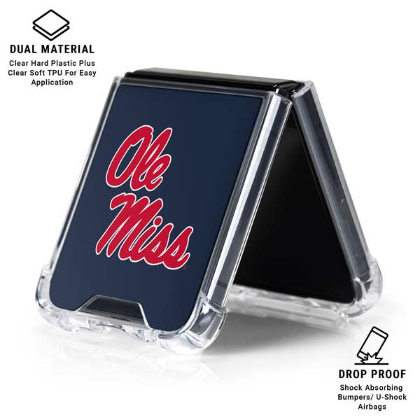 University of Mississippi Rebels Ole Miss Galaxy Z Flip7 Clear Case