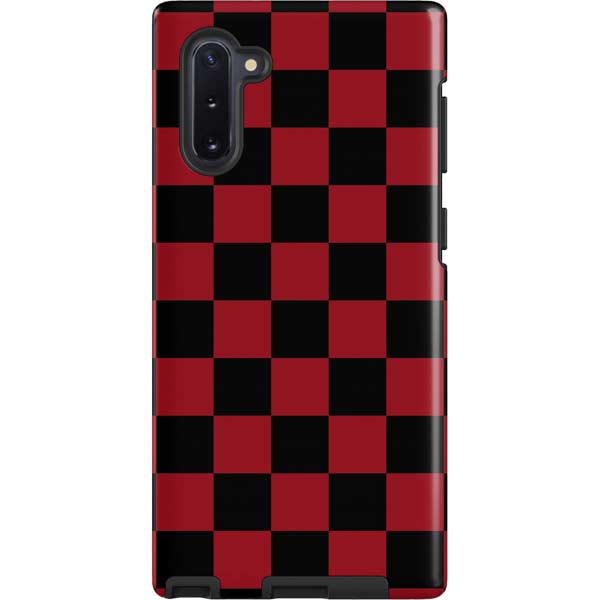 Red and Black Checkerboard Galaxy Cases