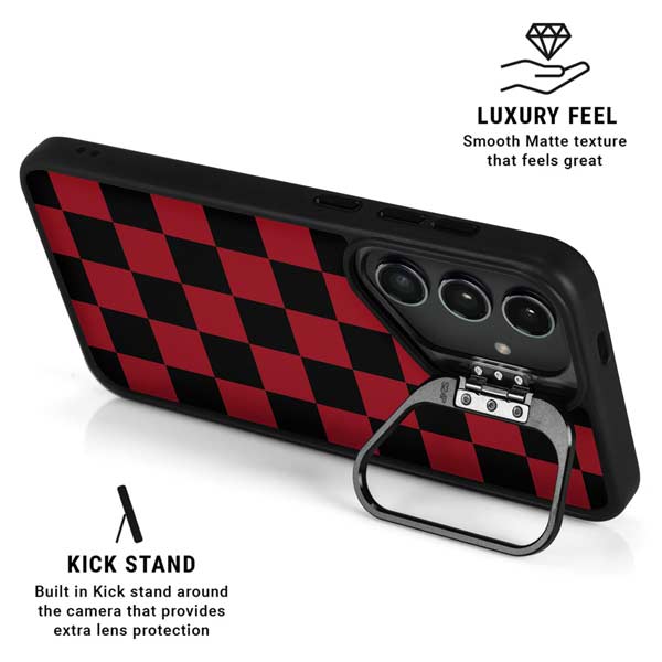 Red and Black Checkerboard Galaxy S26 Ultra Kickstand Case
