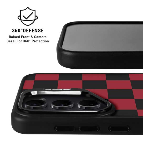 Red and Black Checkerboard Galaxy S26 Ultra Kickstand Case