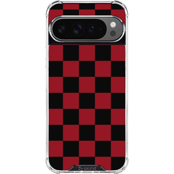 Red and Black Checkerboard Google Pixel 10 Pro XL Clear Case