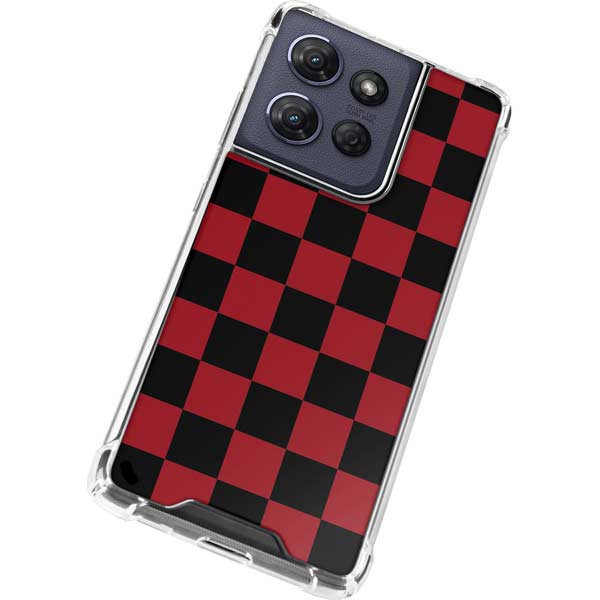 Red and Black Checkerboard Moto G 5G (2025) Clear Case