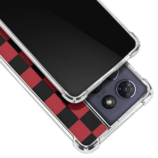 Red and Black Checkerboard Moto G 5G (2025) Clear Case