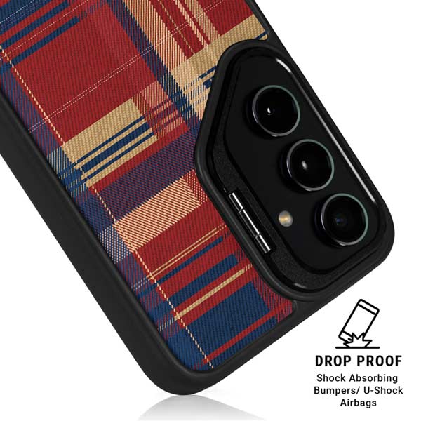 Red and Blue Plaid Galaxy S26 Ultra Kickstand Case