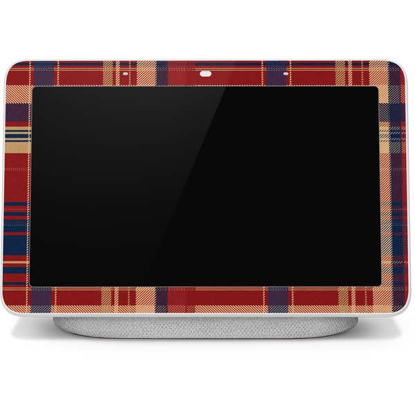 Red and Blue Plaid Google Home Hub Skin