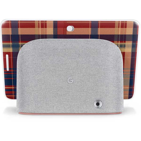 Red and Blue Plaid Google Home Hub Skin