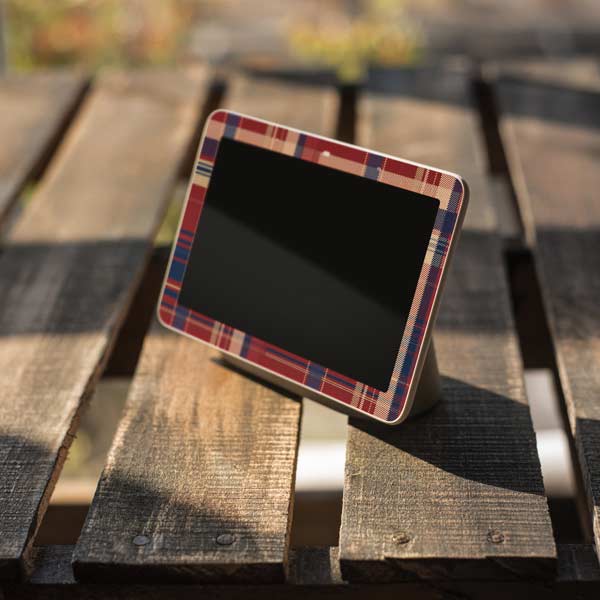 Red and Blue Plaid Google Home Hub Skin