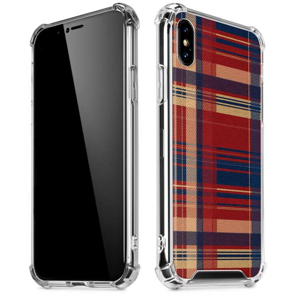 Red and Blue Plaid iPhone X/XS Clear Case