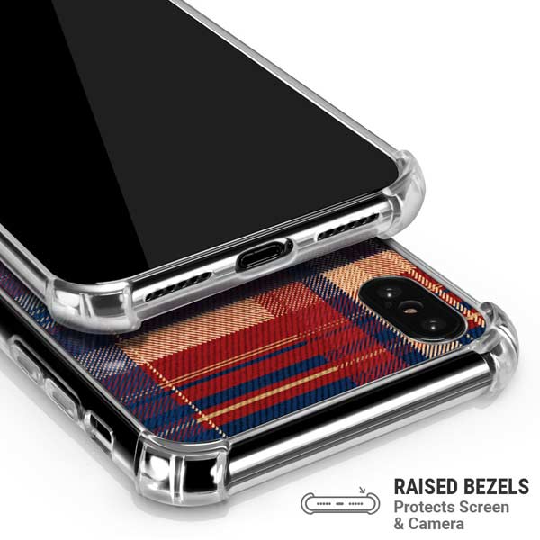 Red and Blue Plaid iPhone X/XS Clear Case