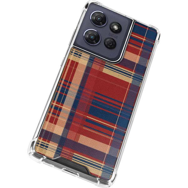 Red and Blue Plaid Moto G Play 5G (2025) Clear Case