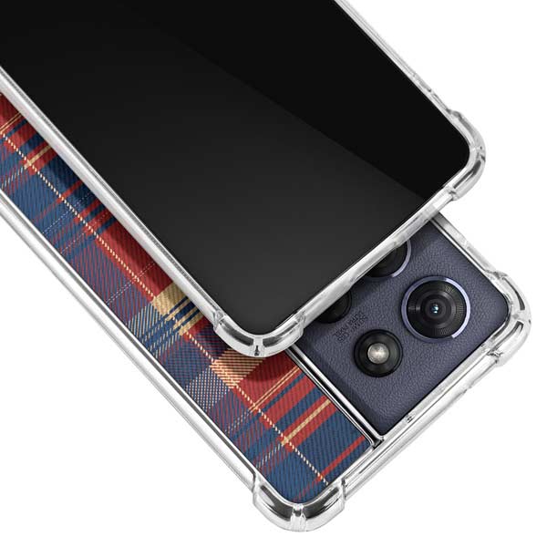 Red and Blue Plaid Moto G Play 5G (2025) Clear Case
