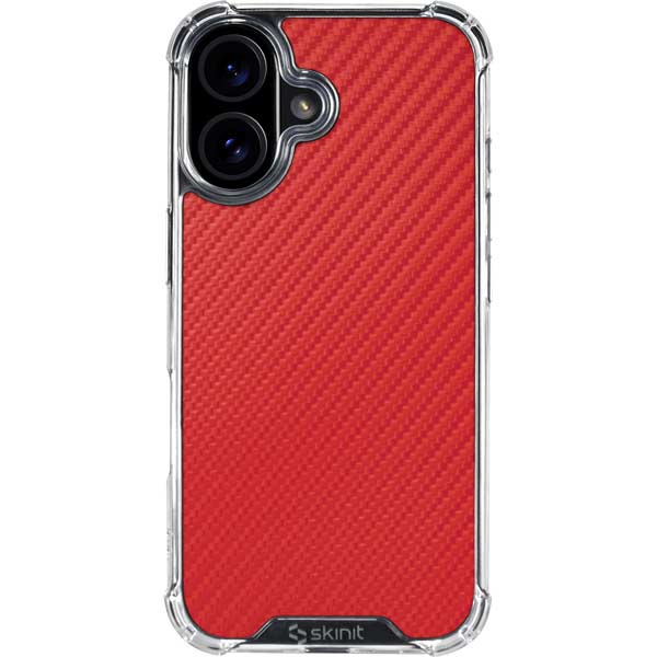 Red Carbon Fiber Specialty Texture Material iPhone 17 Clear Case